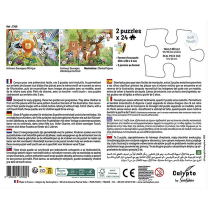 Puzzles Animales Salvajes 2x24 piezas