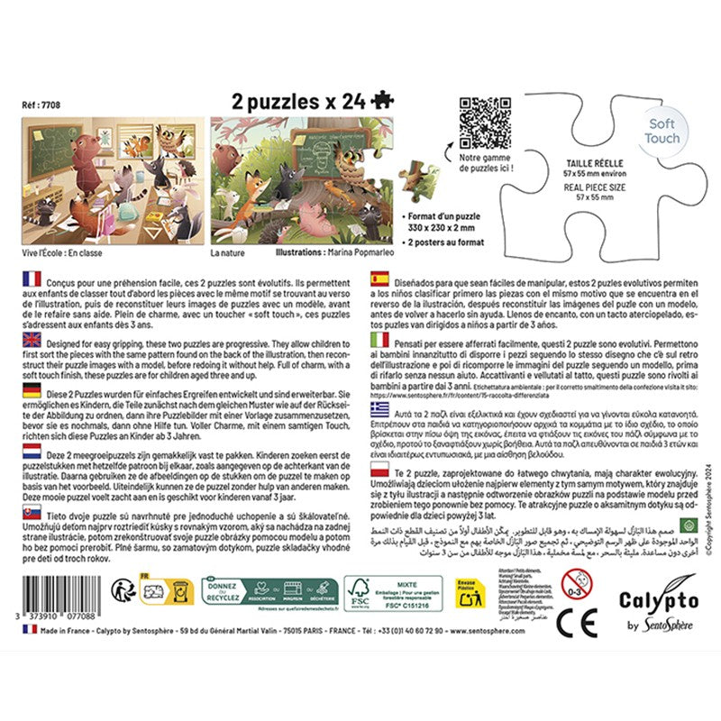 Puzzles Viva el Cole 2x24 piezas