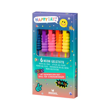 Bolígrafos Neón Gel Happy Day Moses