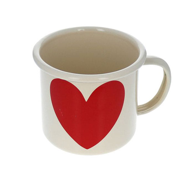 Taza Metal Vintage Corazón Rojo 350 ml