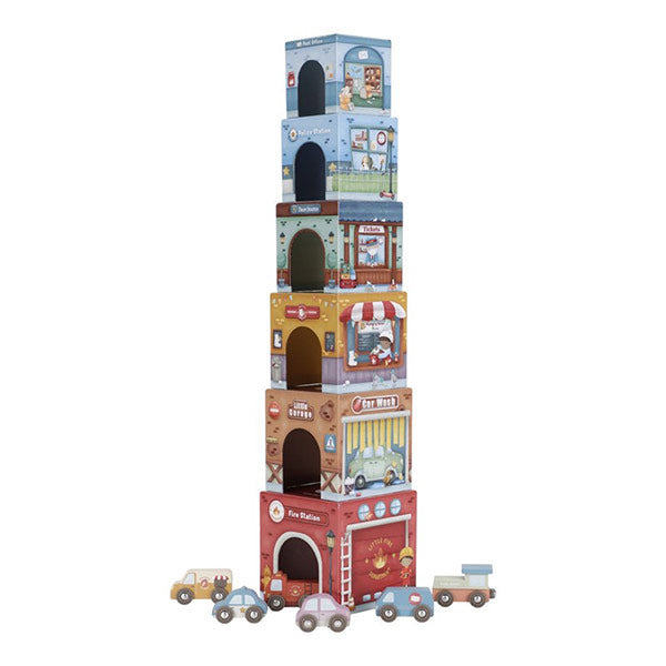 Torre Encajable Ciudad Con Coches Little Dutch