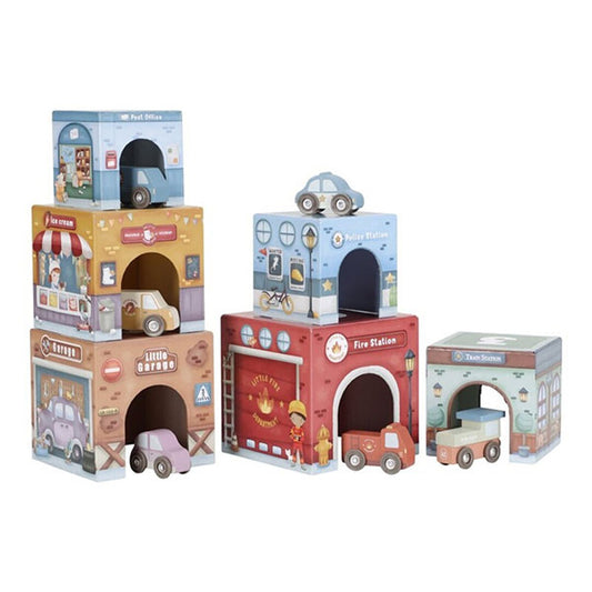 Torre Encajable Ciudad Con Coches Little Dutch
