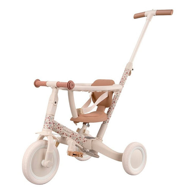 Triciclo Infantil con Barra Little Dutch Blanco Flores
