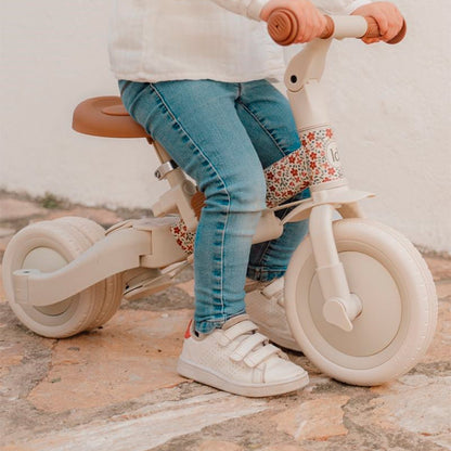 Triciclo Infantil con Barra Little Dutch Blanco Flores